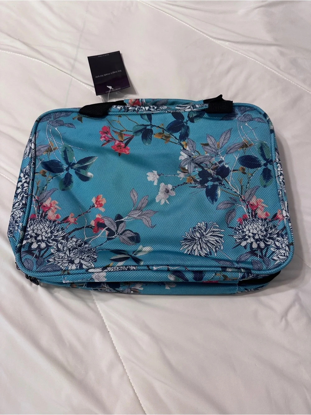 Bang & Carsen Large Hanging Travel Organizer Bag - Turquoise Flowers Prin